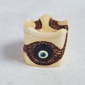 Evil Eye Nazar Trinket Box African Art Signed Rota EUC